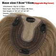 thumbnail image 6 of Benehair Real Hair Clip In Extensions Clip In Hairpiece Silk Base Topper Toupee Wiglet Top 100% Remy Human Hair Piece Crown 13cm*15cm Brown 6"-22", 6 of 11