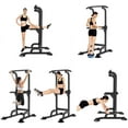 thumbnail image 5 of SOGES Height Adjustable Power Tower Dip Stands Pull up Bar Strength Training for Home Gym Black, 5 of 9