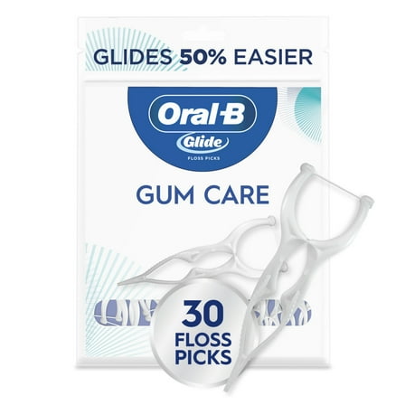 Oral-B Glide Gum Care Dental Floss Picks, Good for Back Teeth, 30 Picks