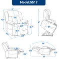 thumbnail image 3 of Large Power Lift Recliner Chairs with Massage and Heat for Elderly, Heavy Duty Safety Motion Reclining Mechanism Chenille Skid Fabric Recliner Chair with USB&Type-C Ports and Cup Holders, 3 of 12