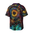 thumbnail image 4 of Goofa Mandala Colorful Printed Men's Casual Short-sleeved Shirt,Lightweight Breathable Button-down,Summer Casual men's top,Versatile Fashion shirt-Large, 4 of 7