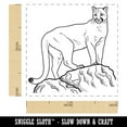 thumbnail image 2 of Proud Cougar Mountain Lion Puma Self-Inking Rubber Stamp Ink Stamper - Sky Blue Ink - Small 1 Inch, 2 of 7