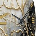 thumbnail image 3 of Designart "Luminous Tangle Golden Branch III" Tree Monochrome Oversized Wall Clock, 3 of 5