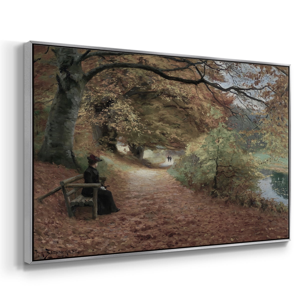Vintage Landscape-CCCXXII By Wexford Home Framed in Silver Wood Gallery Wrapped Canvas 25 in. x 37 in.
