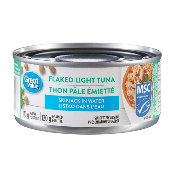 Great Value Flaked Light Tuna, 170 g