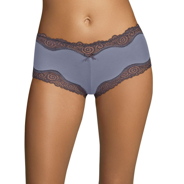 Maidenform Cheeky Women`s Scalloped Lace Hipster, 6, Plum Grey/Rising Smoke