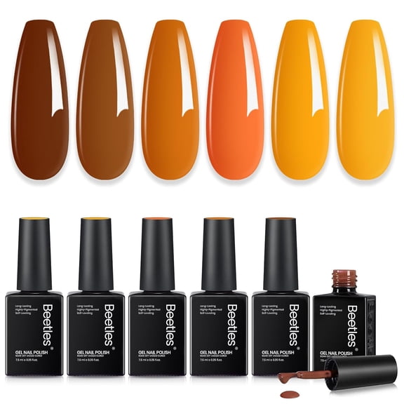 Beetles Fall Gel Polish Set, Orange to Brown Colors