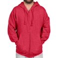 thumbnail image 1 of Licensed Mart Uni Basic Zip Up Hoodie Sweatshirt 4010, Heather Red, XL, 1 of 2