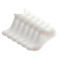 thumbnail image 2 of iHPH7 6 Pairs of Socks Running Socks Athletic Socks Ankle Socks Moisture Wicking Socks Low Cut Socks Gym Socks Workout Socks White One Size, 2 of 3