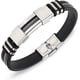 thumbnail image 1 of Pulsera ajustable de acero de titanio Punk para hombre (negro), pulsera envuelta en silicona, brazalete de acero inoxidable, 1 of 5