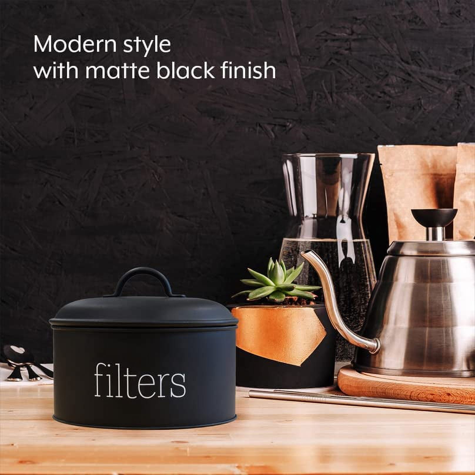 AuldHome Enamelware Grease Container with Strainer (Black), Farmhouse Style  Kitchen StorageTin, Labeled “Grease” 
