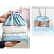 thumbnail image 5 of Organizador de bolsa de almacenamiento transparente con cordón | Franela de terciopelo y PVC | Gris, Azul, Rosa | 12.2x11.8in | Estuche portátil a prueba de polvo para viajes, zapatos, ropa, 5 of 6