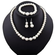 LVOTIONPL Natural Freshwater Pearl Necklace Bracelet Earrings fashion Jewelry Set