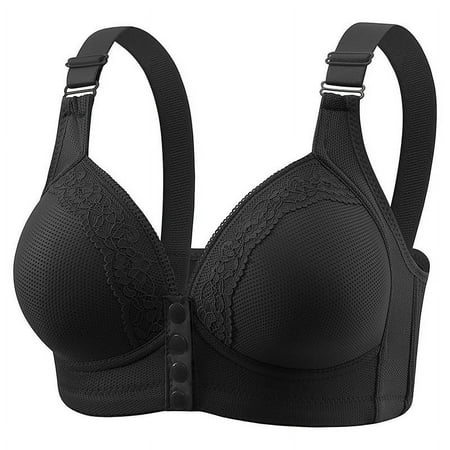 SBYOJLPB Plus Size Everyday Bras Womens Solid Lace Lingerie Bras Plus Size Underwear Bralette Bras Comfortable Bra Black 10(XL)