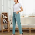 thumbnail image 3 of Pantalones con cierre de cremallera,Pantalones de talle alto para mujer Pantalones con bolsillo Pantalones casuales Aspecto llamativo, 3 of 8