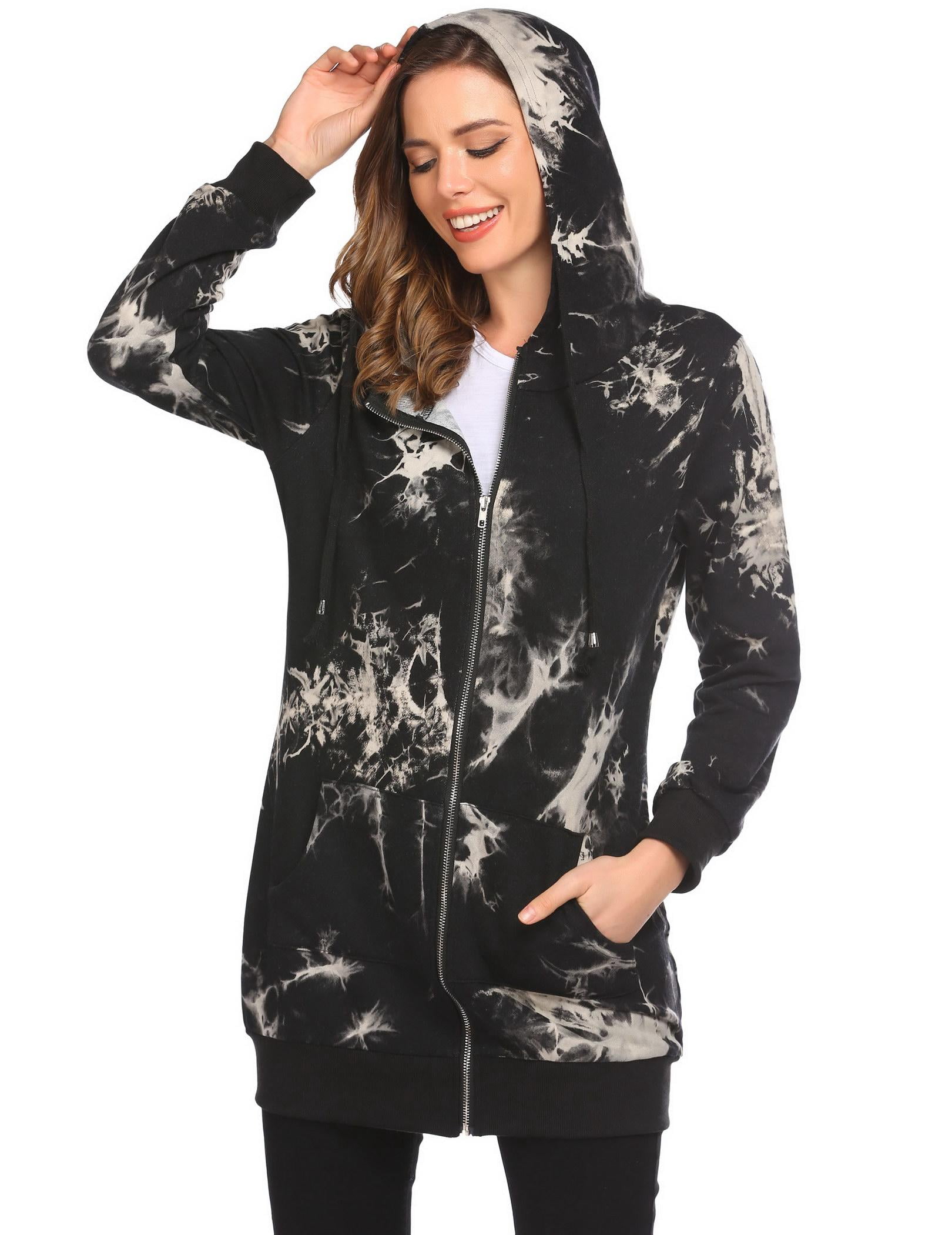 Zeagoo Women's Zip Up Hoodies Long Sleeve Fall Fleece Jacket Casual Oversized Tunic Hooded Sweatshirt With Pockets Winter Coats