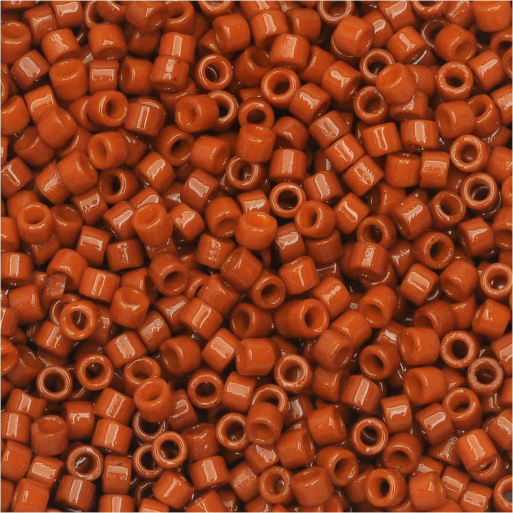 DB2352 5 Grams Miyuki Size 11 Delica Beads Duracoat Opaque Orange Rust