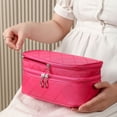 thumbnail image 4 of Bolsa de maquillaje pequeña, bolsa de maquillaje informal para mujer, bolsa de maquillaje de viaje de 2 capas, capacidad de uso diario, 4 of 5