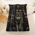 thumbnail image 5 of Manfei Vintage Flag Queen Sheets,Wild Wolf Queen Sheet Sets,Brown Red,4pcs,1 Flat Sheet, 1 Fitted Sheet and 2 Pillowcases, 5 of 6