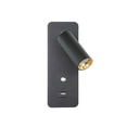 thumbnail image 1 of Yuarrent Adorno de luz de pared giratorio ajustable para Hotel, lámpara giratoria para sala de estar y dormitorio de 3000K con puerto USB, accesorio de Iluminación y accesorios Negro Yuarrent HA066252-02B, 1 of 6