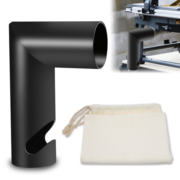 Dust Port Adapter for De.WALT DW.E7485 Table Saw, Compact Design Metal Table Saw Dust Collection Adapter with Hook, Includes Wood Shavings Storage Bag