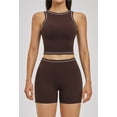 thumbnail image 2 of AEXTO Women 2 Piece Workout Sets Racerback Color Block Tank Top High Waist Tummy Control Shorts Yoga Set, 2 of 15