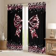 thumbnail image 2 of Homewish Cute Pink Bowtie Black Out Curtains for Children Teens,Kawaii Ribbon Bow Knot Curtains Pack of 2 (42x63 Each),Abstract Cheetah Print Bedroom Curtains,Microfiber Bedroom Decor, 2 of 6