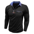 thumbnail image 4 of Kalauyu Men's Casual Shirts Classic Long Sleeve Basic Button T-Shirt Lightweight Cotton Golf Tops with Pocket, 4 of 7