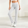 thumbnail image 6 of Straight Leg Leggings High Waisted Yoga Pants Casual Lounge Tummy Control Soft Workout Pants Solid Color Stretch Dress Pants with Pockets, 6 of 9