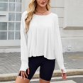 thumbnail image 5 of Penkiiy Women's Fall Trendy Backless Loose Top - Oversized Long Sleeve Thumb Hole Shirt | Casual Solid Color Pullover 2XL White, 5 of 9