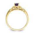 thumbnail image 2 of 10k Yellow Gold Amethyst Diamond Ring Birthstone February Gemstone, 2 of 9