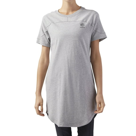 Reebok Classic Sportswear Women's Open Back T-Shirt Dress Medium Grey Heather cf9493