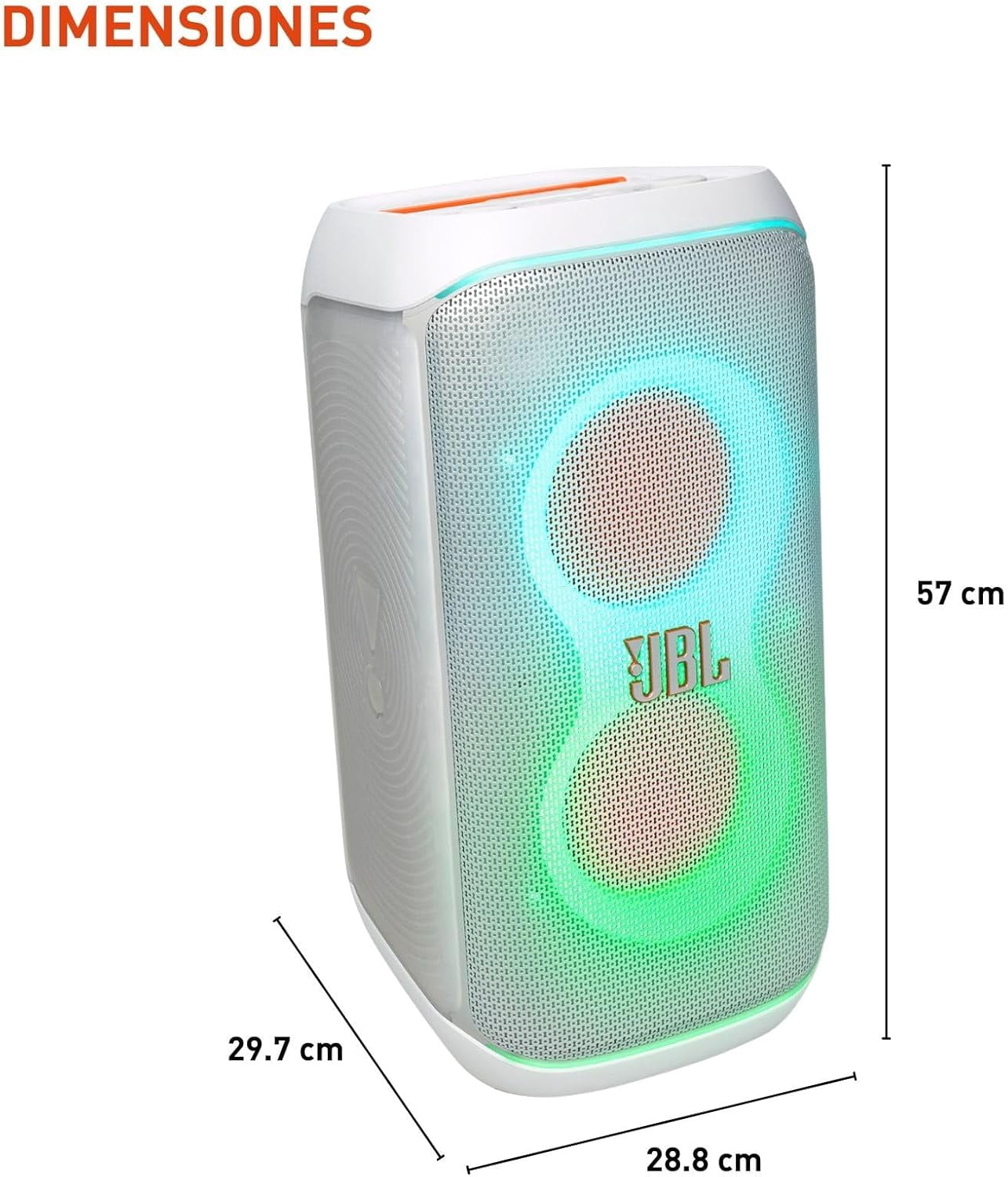 JBL PartyBox Club 120 - Portable party speaker with adaptive futuristic lightshow - White