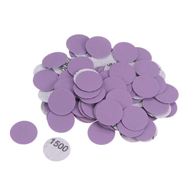 Unique Bargains 100 Pack 1-Inch Purple Sanding Discs 1500 Grits Hook & Loop Professional Aluminum Oxide Sandpaper Mini Size