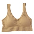 thumbnail image 3 of Women Bras Sexy Bra Without Steel Ring U-shaped With Breast Pad Everyday Underwear Wireless Bras for Women Khaki L, 3 of 8