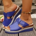 thumbnail image 5 of Wensltd Women Wide Width Sandals Wedge Solid Color Summer Sandals Comfortable Wedge Heel Casual Outdoor Walking Shoes, 5 of 9