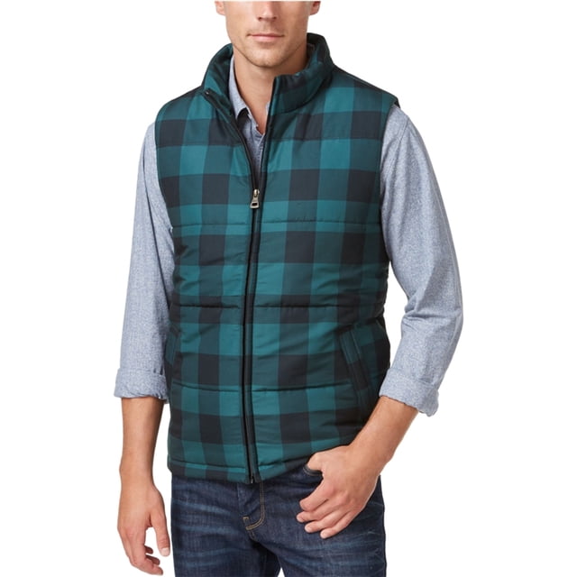 Chaleco acolchado Weatherproof a cuadros resistente a la intemperie para hombre verde pequeño