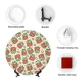 thumbnail image 4 of Daiia Frog Hold Strawberry Printed Pattern Ceramic Plate Dinner Plates Bone China Decorative Plates with Display Stand Art Ceramic Ornaments for Wall Hanging Decoration-10in, 4 of 6