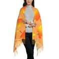 thumbnail image 3 of Cauagu Fall Maple Leaves Print Women Wrap Shawl tassels Scarves Retro Scarf 77.6"X28.3", 3 of 8