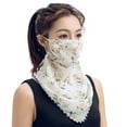 thumbnail image 2 of Visland Women Chiffon Face Cover Sun Protection Triangular Silk Scarf Neck Gaiter Balaclava, 2 of 3