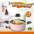 thumbnail image 4 of Juego de utensilios de cocina MOSTA ollas y sartenes antiadherentes de aleación de aluminio 8 piezas Rosa, 4 of 7
