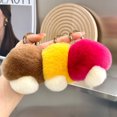 thumbnail image 2 of Colorful Plush Mushroom Keychain Fuzzy Faux Rabbit Fur Car Key Ring Holder DIY Keychain Pendant Decoration Backpack Ornament Birthday Gift, 2 of 7