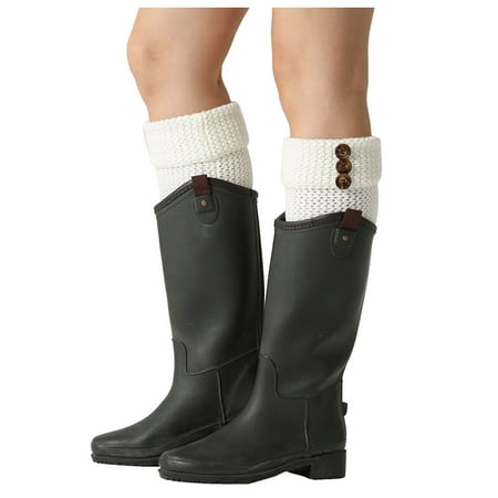 

Huaai socks for women Women Winter Warm Knit Leg Warmers Crochet Leggings Slouch Boot Socks cute socks White
