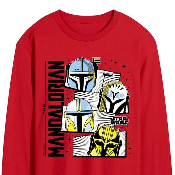 Star Wars - Mando Helmet Grid Men's Long Sleeve Graphic T-Shirt