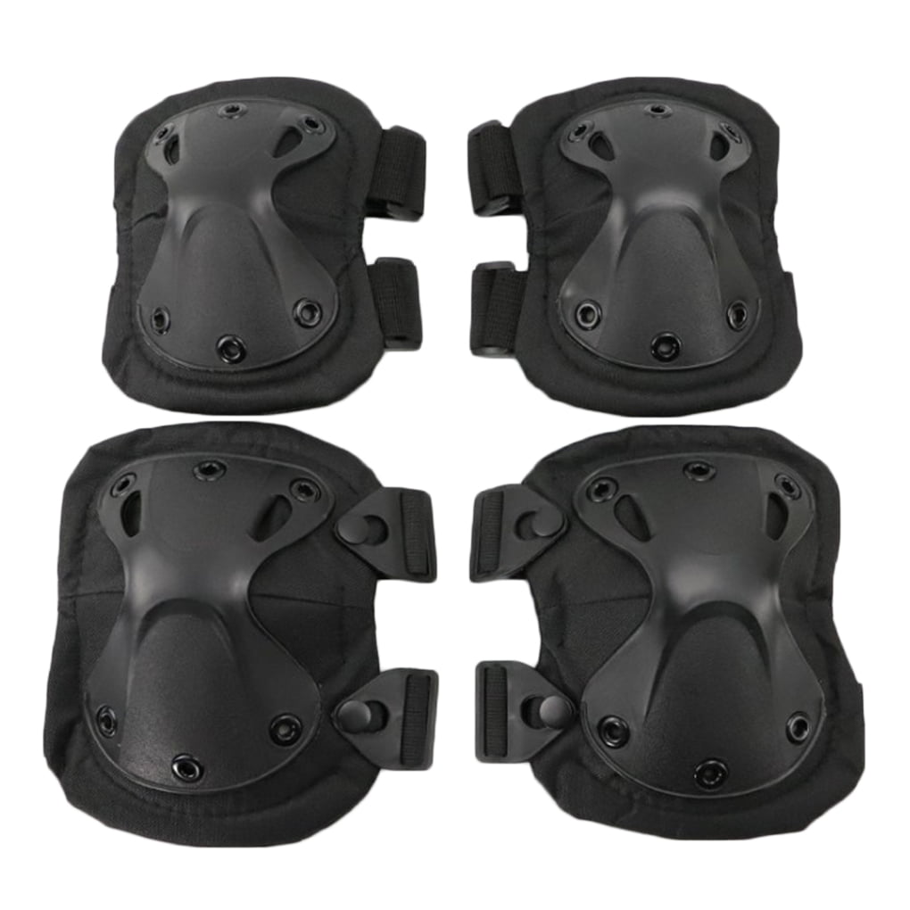 Knee Elbow Protection Pads Adults Outdoor Sports Tactical Safety Guard Set 