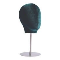 Toysmith Manikin Head Hat Display Head Display Hair Hats and Hairpieces Metal Base Multipurpose for Headphones Glasses Jewelry Scarves Dark green velvet