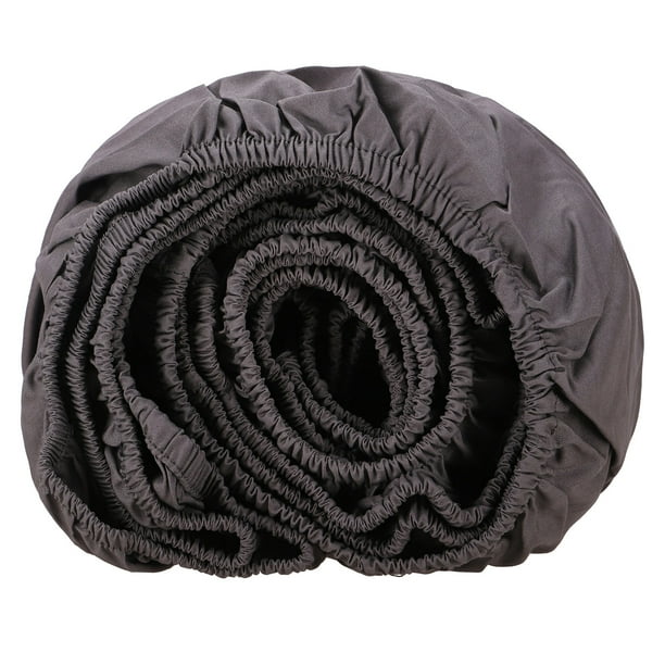 SUNDAY HOME 100 Cotton Percale Cal KingFitted Sheet Dark Gray