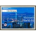 thumbnail image 3 of ArtToFrames 15x10.02 Inch - 38x26 CM Silver Puzzle Frame for 1000 piece Puzzles.0.75 Inch Custom Wood Puzzle Frames, Silver with Stained Grey - Comes with Regular Glass, 3 of 6