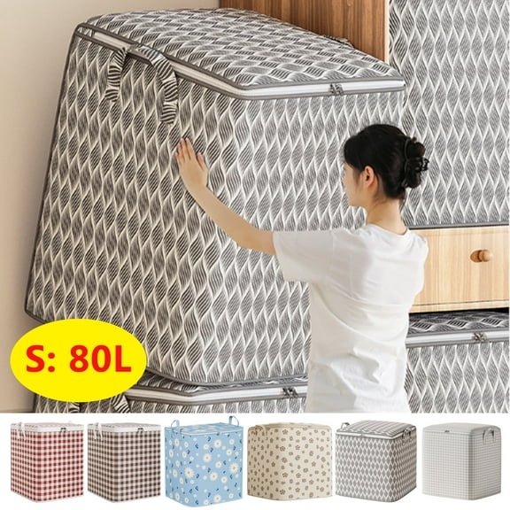 Clearance Under $5! InsCrazy Storage Bins with Lids Non-woven Zipper With Handles Oversized Moving Packing Bag Large-capacity Clothes Comforter Blankets and Pillows Storage Bags on Clearance