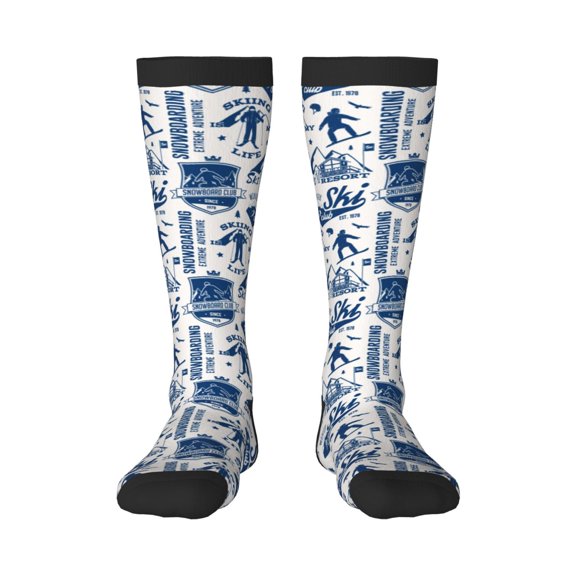 Hirioo Skiing Enthusiast for Adult Stockings Breathable Sock Non-Pilling,Contrasting Color Design